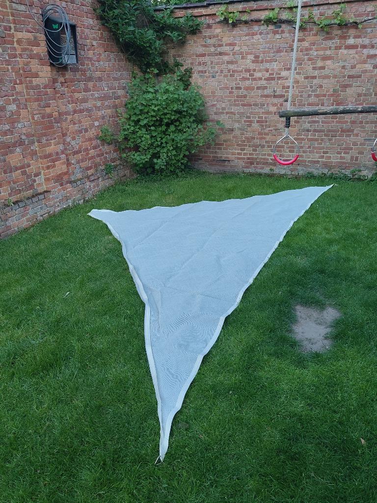 schaduwdoek 3 hoek 3,5*3,5m, Tuin en Terras, Schaduwdoeken, Ophalen of Verzenden, Gebruikt
