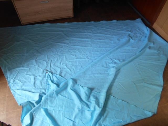 Blauwe schaduwdoek / 360 x 370 x 360 cm, Tuin en Terras, Schaduwdoeken, Ophalen of Verzenden, Zo goed als nieuw