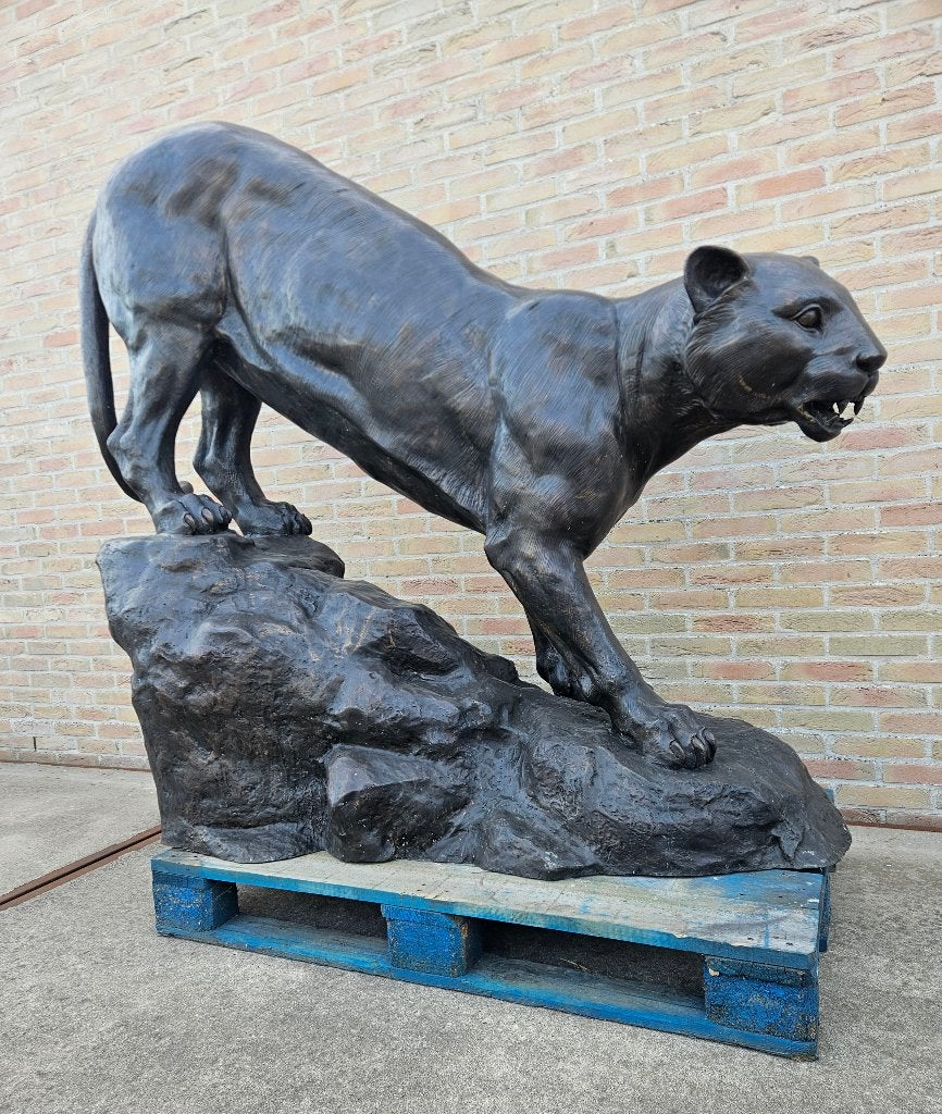 BRONZEN EXCLUSIEVE XXL PANTER PRACHTIG DIER TOPSTUK KOOPJE!, Ophalen of Verzenden, Nieuw, Overige materialen, Dierenbeeld