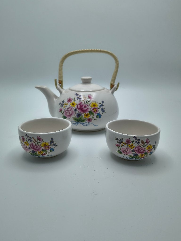 Service à thé japonais vintage à motif floral, Enlèvement