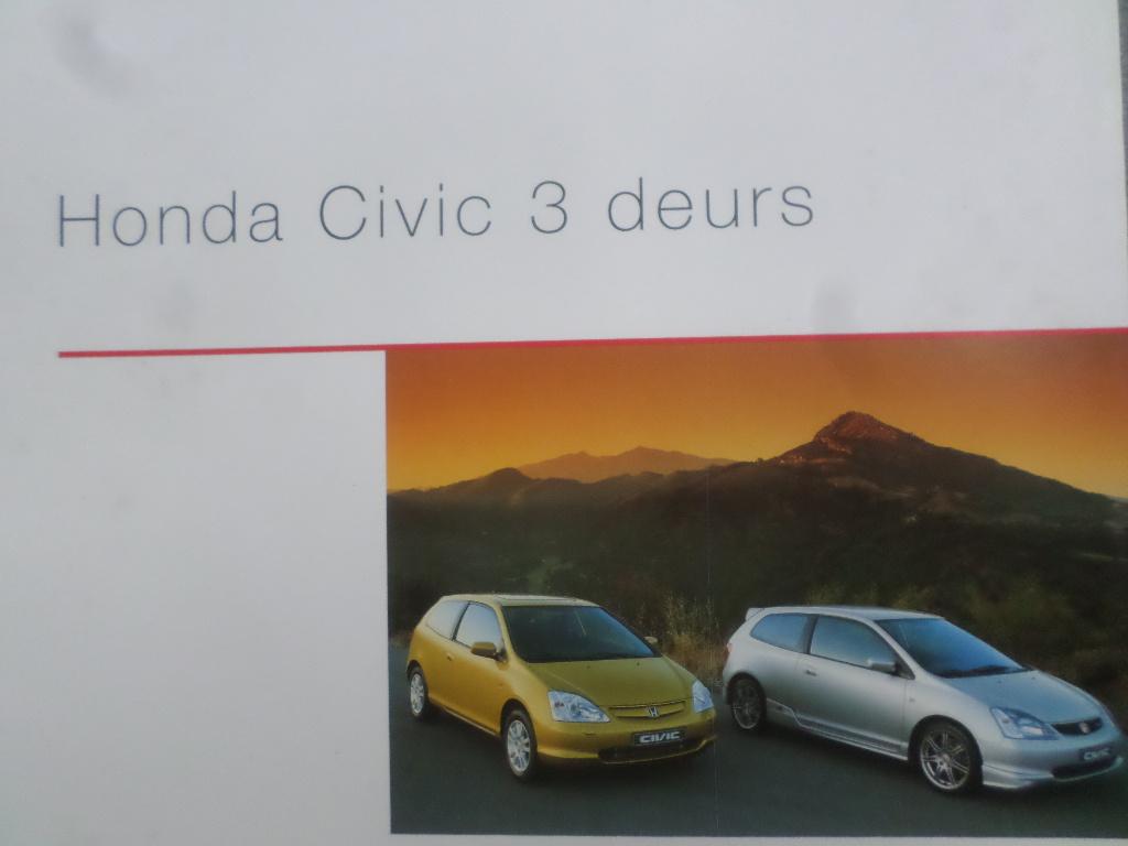 Honda Civic 3 Deurs en Type-R 07-2001 Brochure, Ophalen of Verzenden, Honda
