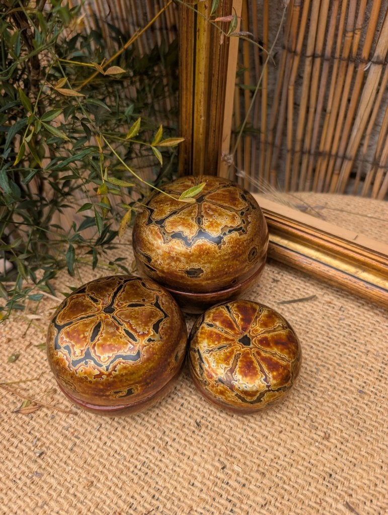 Ensemble de 3 boîtes gigognes birmanes Yun, Antiquités & Art, Enlèvement ou Envoi