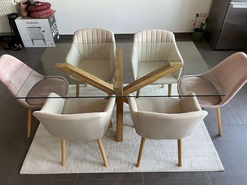 Complete Eetkamer, Ophalen, Zo goed als nieuw, Modern, 4 tot 6 stoelen