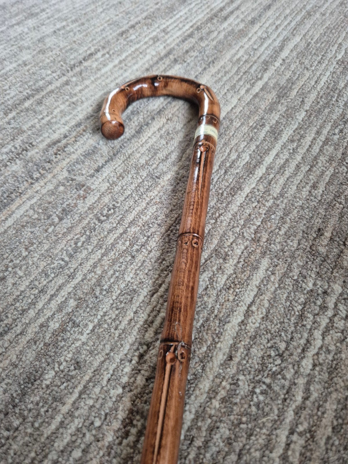 Vintage wandelstok bamboe, Divers, Bâtons de marche, Enlèvement