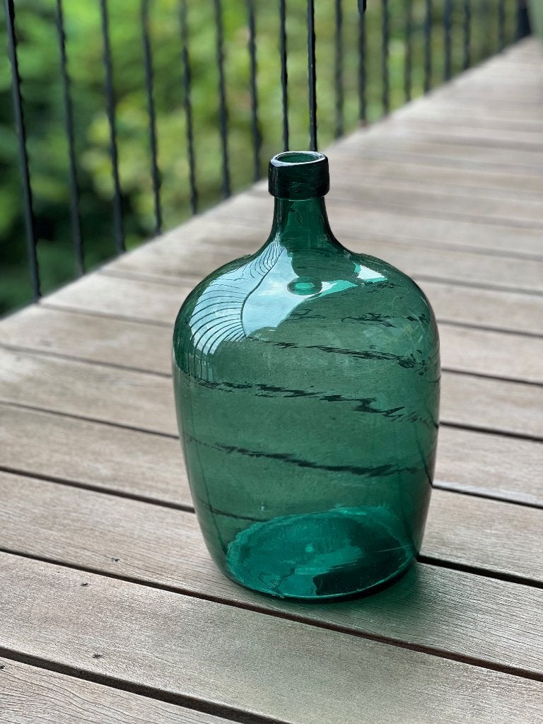 Vase Dame Jeanne, Verre, Utilisé, Vert, Enlèvement