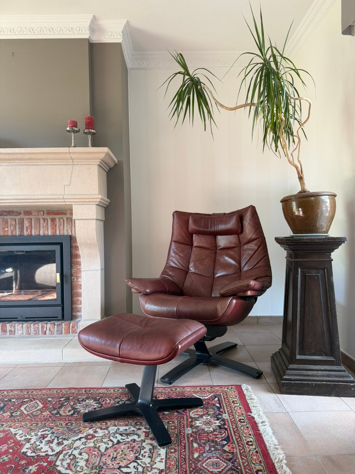 Fauteuil Natuzzi Re-vive quilted vintage, Huis en Inrichting, Fauteuils, Ophalen, Gebruikt, Leer