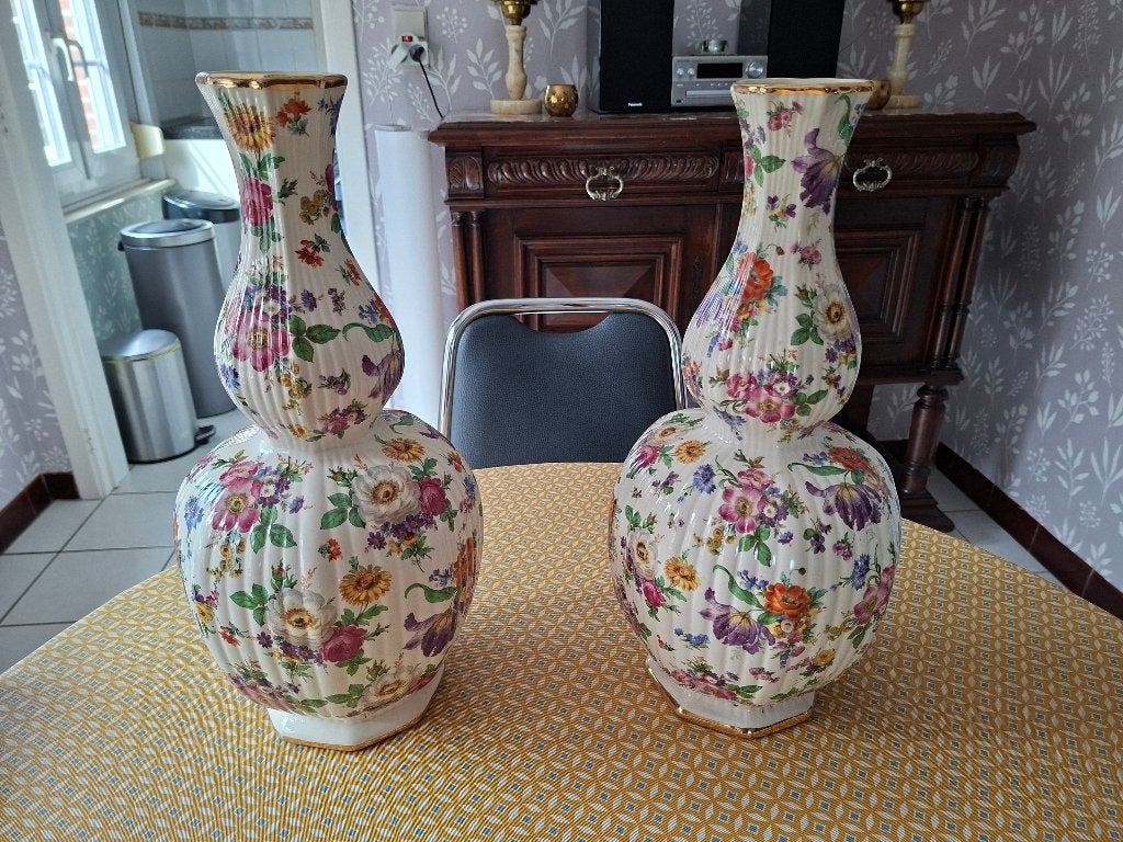 2 stijlvolle vazen boch Keralux fleur de sax, Antiek en Kunst, Antiek | Keramiek en Aardewerk, Ophalen