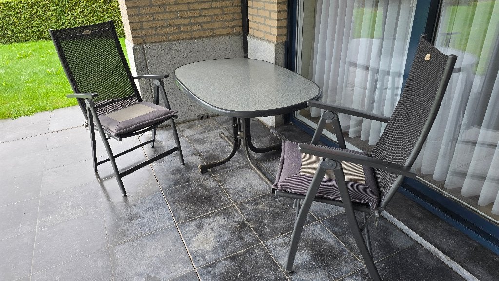 Tuinset Hartman met 4 stoelen, Tuin en Terras, Ophalen, Gebruikt, Aluminium, Tuinset