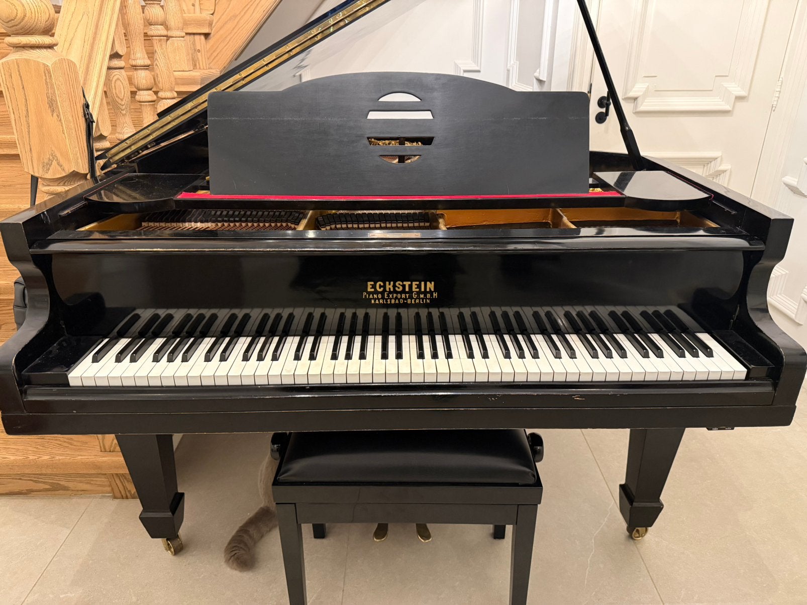 Eckstein vleugel piano, Muziek en Instrumenten, Ophalen, Zwart, Zo goed als nieuw, Piano
