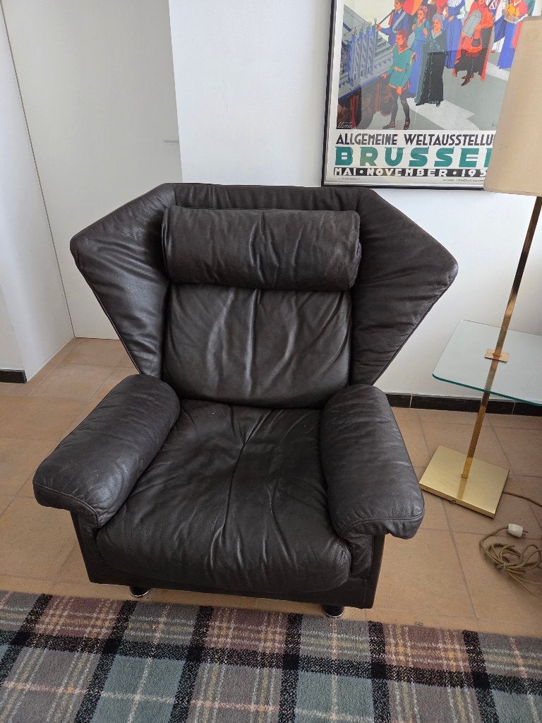 de Sede DS 24 designfauteuil van leer, Huis en Inrichting, Fauteuils, Ophalen, Gebruikt, Minder dan 75 cm, 75 tot 100 cm