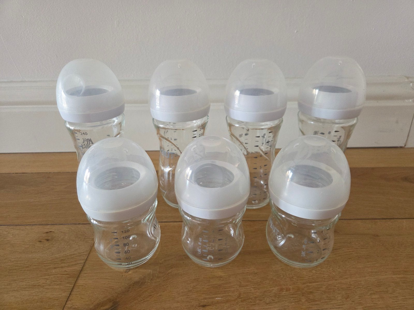 7x glazen flessen merk Avent, Ophalen