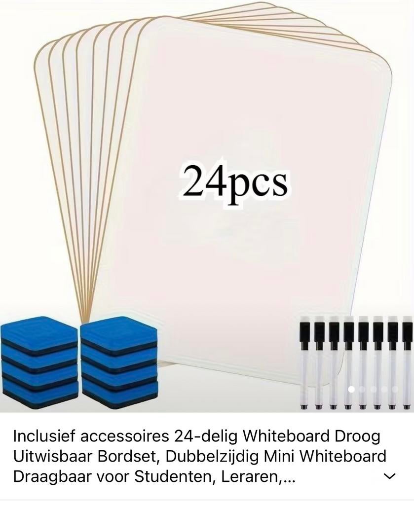 24 uitwisbordjes set, Diversen, Agenda's, Ophalen of Verzenden, Zo goed als nieuw