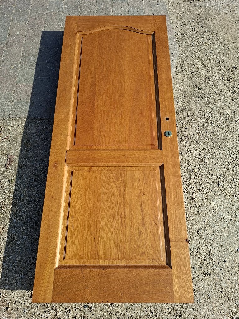 Massieve eiken binnendeuren - 3 stuks, Doe-het-zelf en Bouw, Deuren en Vliegenramen, Ophalen, Gebruikt, Minder dan 80 cm, Binnendeur