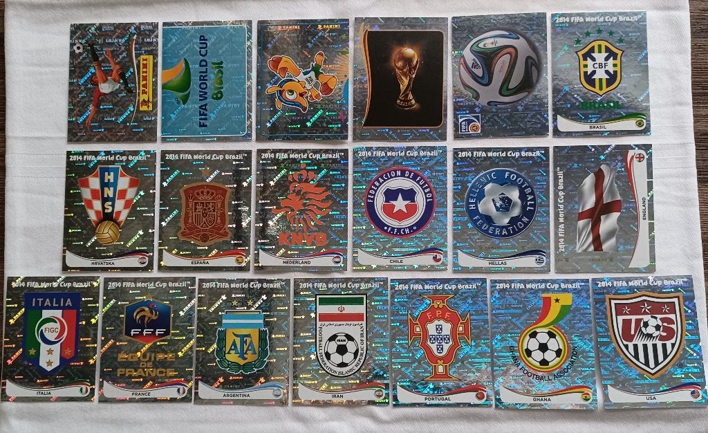 WK 2014 Panini stickers (blinkende), Hobby en Vrije tijd, Stickers en Plaatjes, Zo goed als nieuw, Meerdere stickers, Ophalen of Verzenden