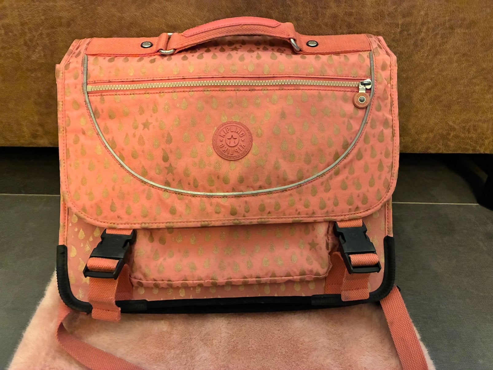 Kipling boekentas, Ophalen of Verzenden, Gebruikt, Roze, Aktetas of Boekentas