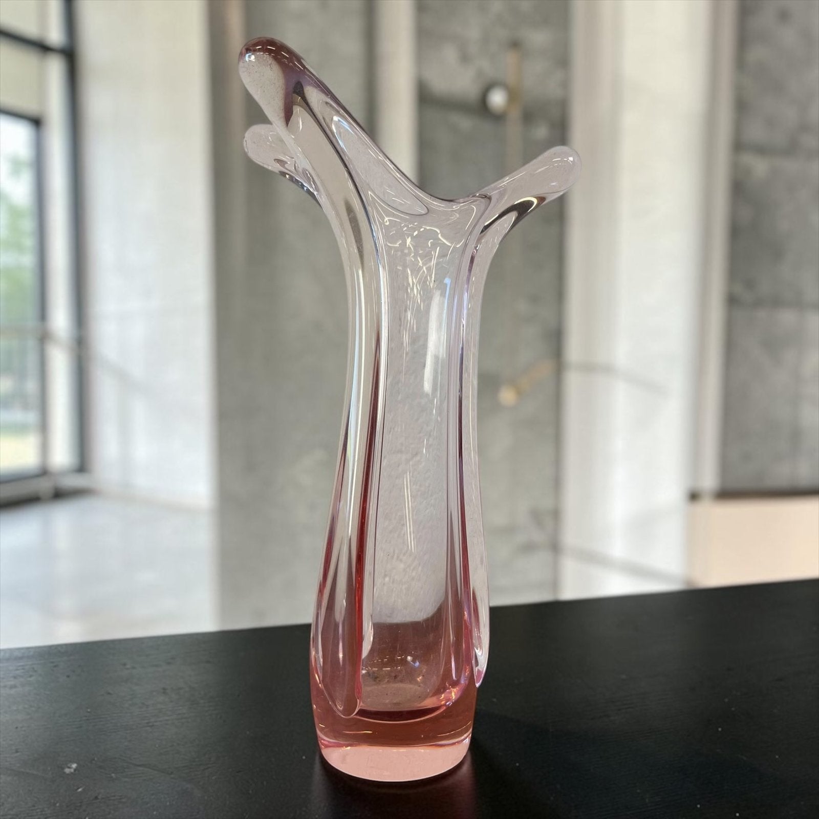 Vase/déco vintage en verre de Murano rose, Antiquités & Art, Enlèvement