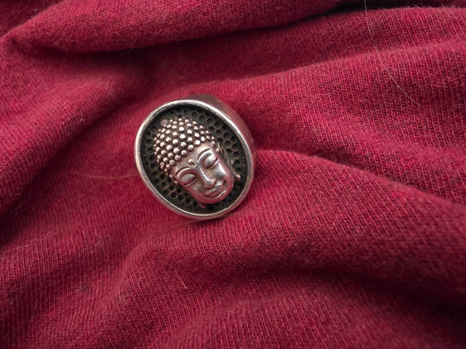 Zilveren Boeddha ring (925 sterling) – 12 gram – Open model, Antiek en Kunst, Ophalen of Verzenden, Zilver