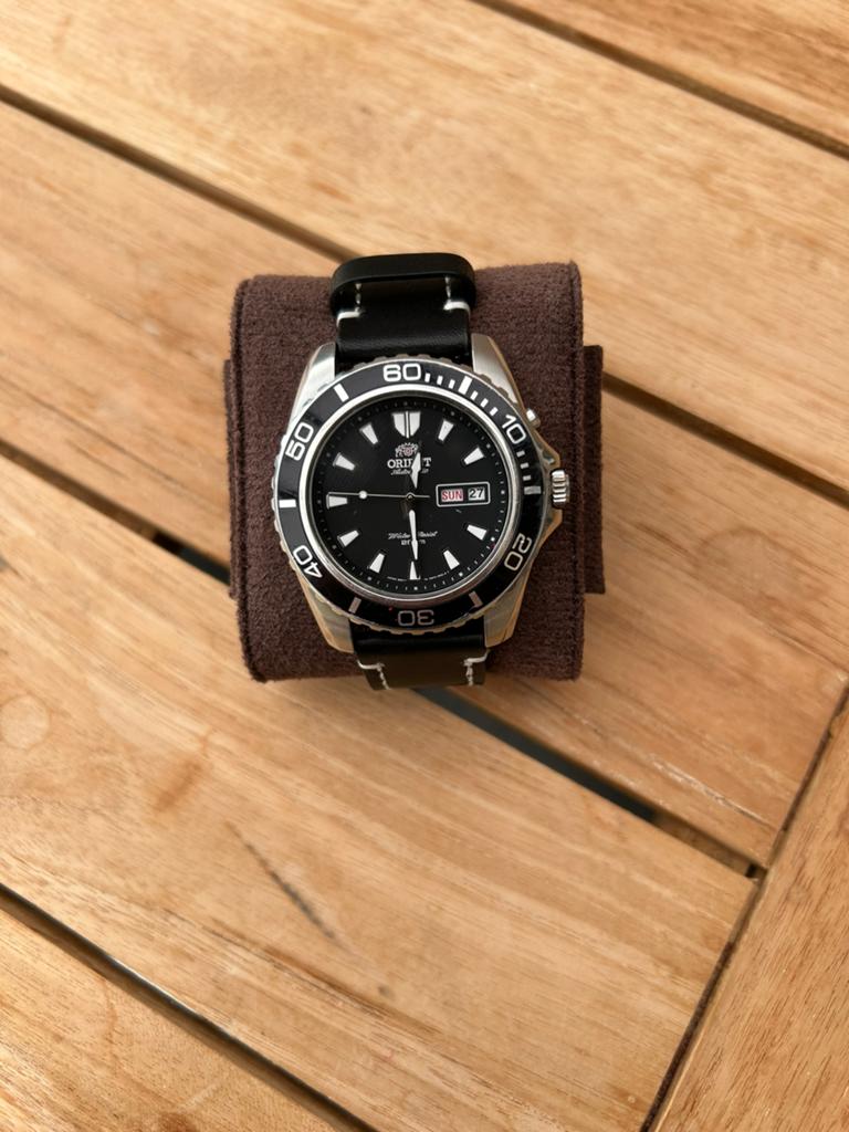 Orient Mako XL 45 mm automatic, Ophalen, Staal, Polshorloge, Leer
