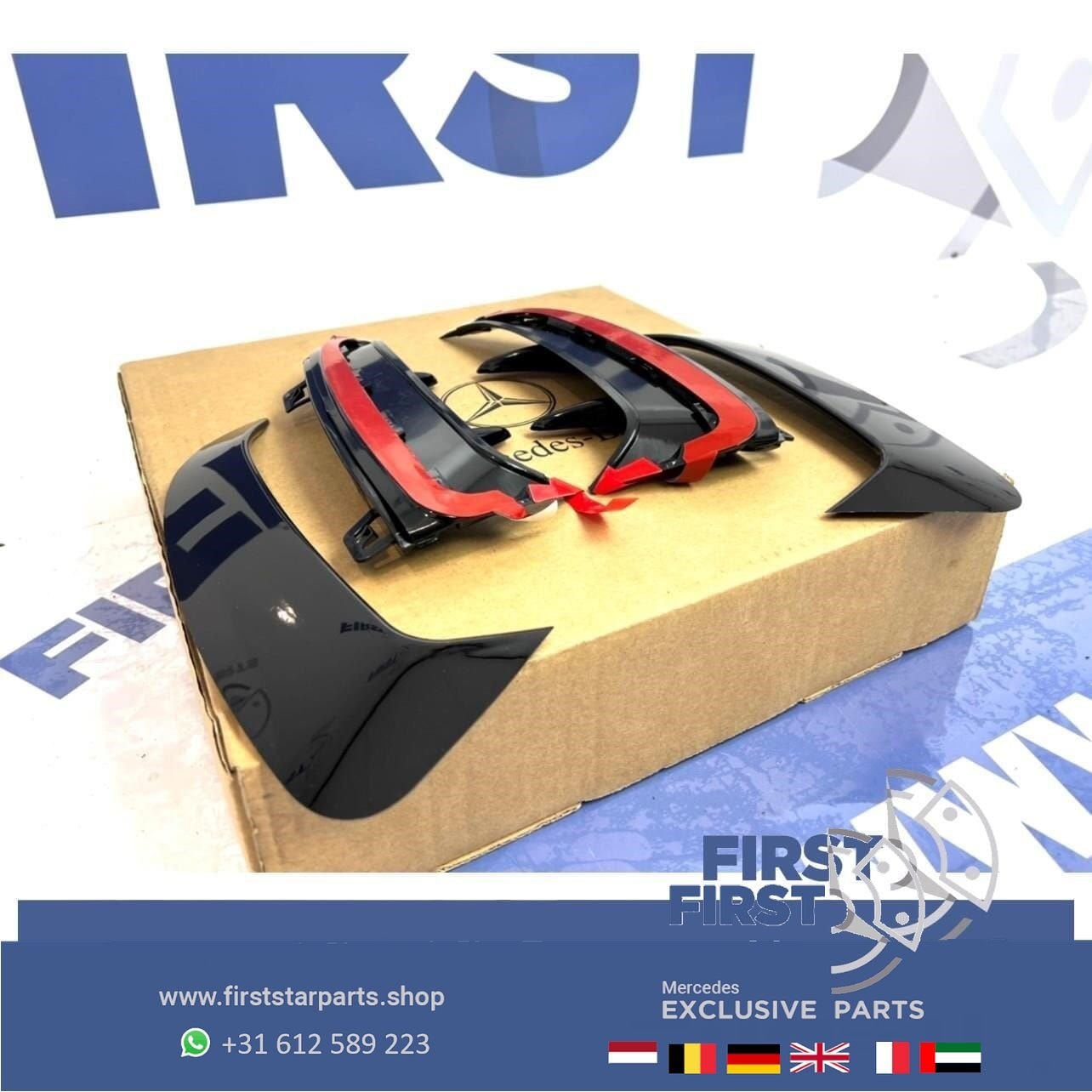 W177 A45 AMG ACHTERBUMPER AERO SPLITTER SET L/R 2018-2022 SP, Gebruikt, Ophalen of Verzenden, Achter, -