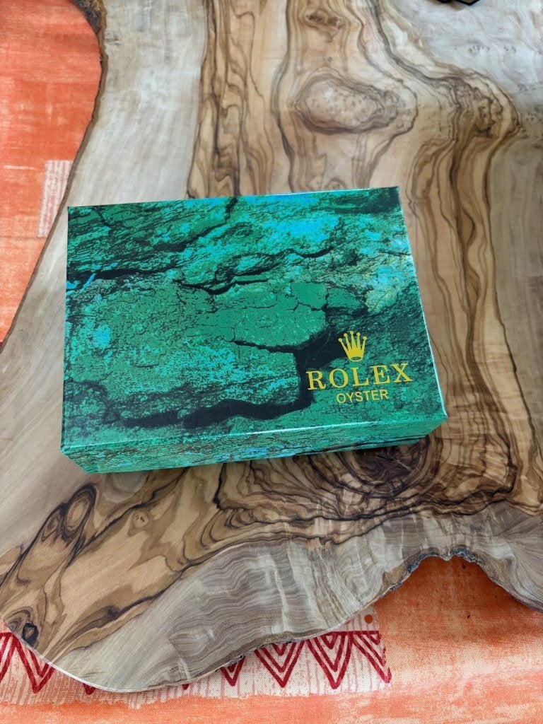 Écrin Rolex - Réf. 68.00.2 - Cuir Vert - boîte et surboîte, Ophalen, Zo goed als nieuw, Verpakking