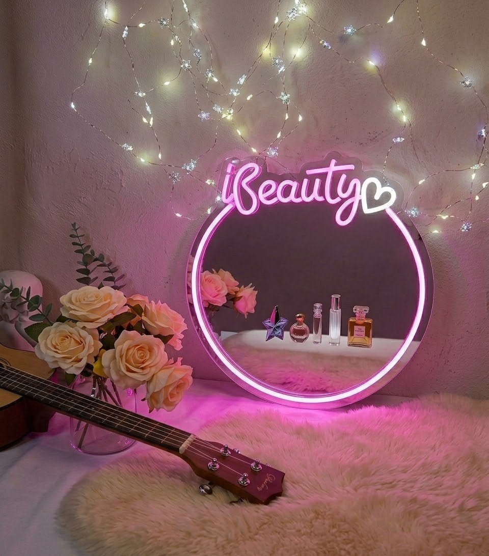 Miroir de Maquillage Néon LED avec Miroir – Décoration, Enlèvement ou Envoi, Neuf, Accessoires
