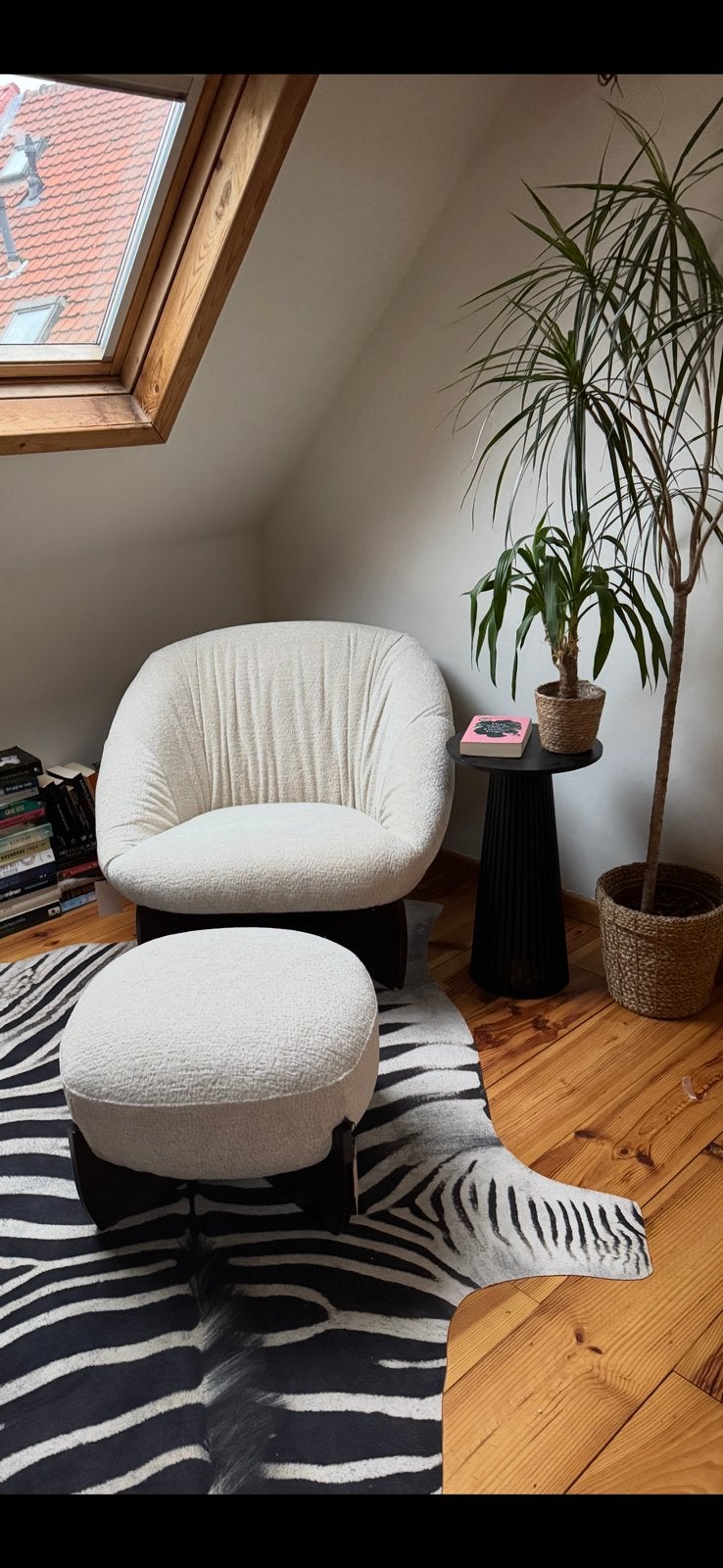 Fauteuil + poef, Huis en Inrichting, Ophalen, Zo goed als nieuw