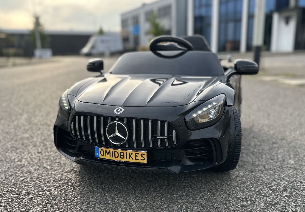 Mercedes GT-R AMG zwart 12V RC / Leder / Rubberband en MP3, Ophalen of Verzenden, Nieuw