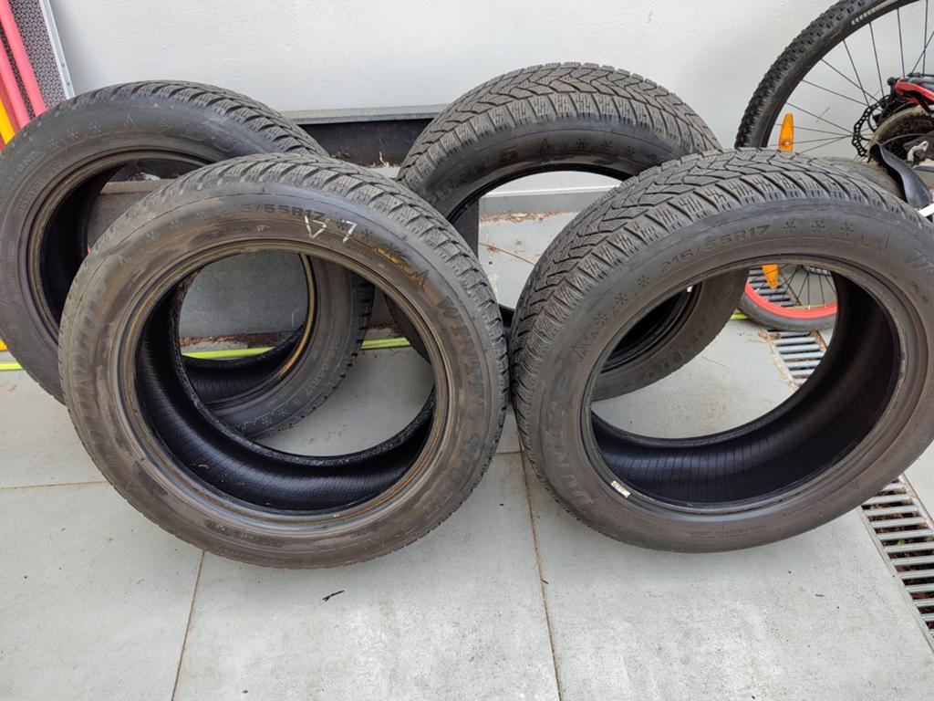 4x Dunlup Winter Sport 5 banden - 2 met 8mm profiel diepte., Ophalen, 17 inch, Winterbanden, Band(en)