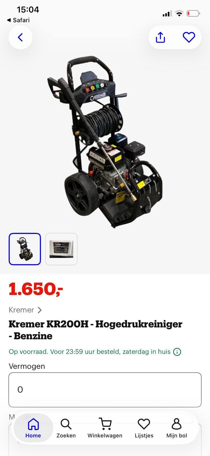 Hogedrukreiniger, Ophalen, Nieuw, Benzine