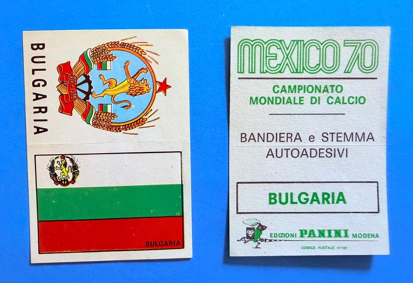Panini Mexico 70 Bulgaars wapen/vlag Italiaanse editie, Verzamelen, Ophalen of Verzenden, Nieuw, Sport