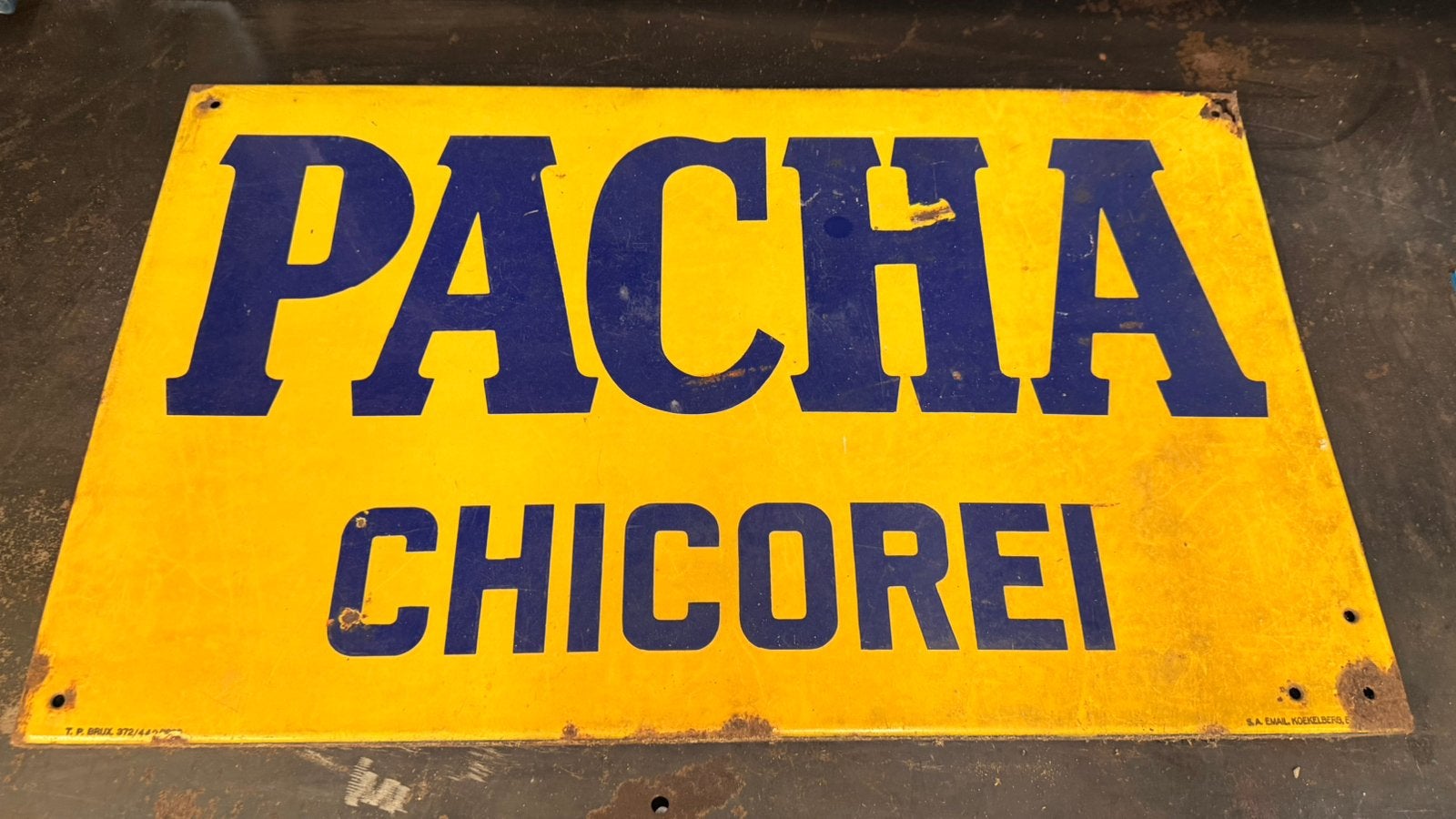 Bord pacha chicorei, Ophalen, Gebruikt, Reclamebord