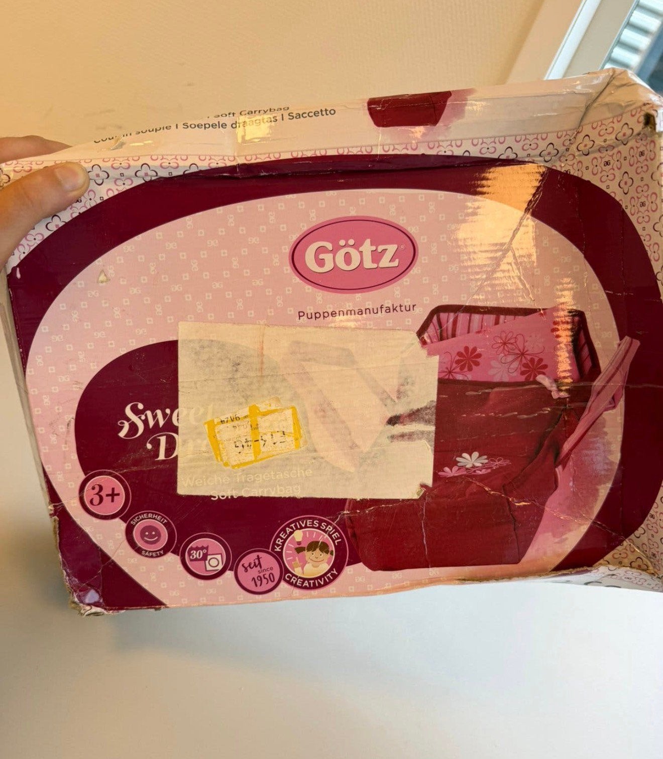 Götz Sweet Dreams Poppendraagtas Nieuw 38x16x23 cm poppentas, Kinderen en Baby's, Speelgoed | Poppen, Ophalen of Verzenden, Nieuw