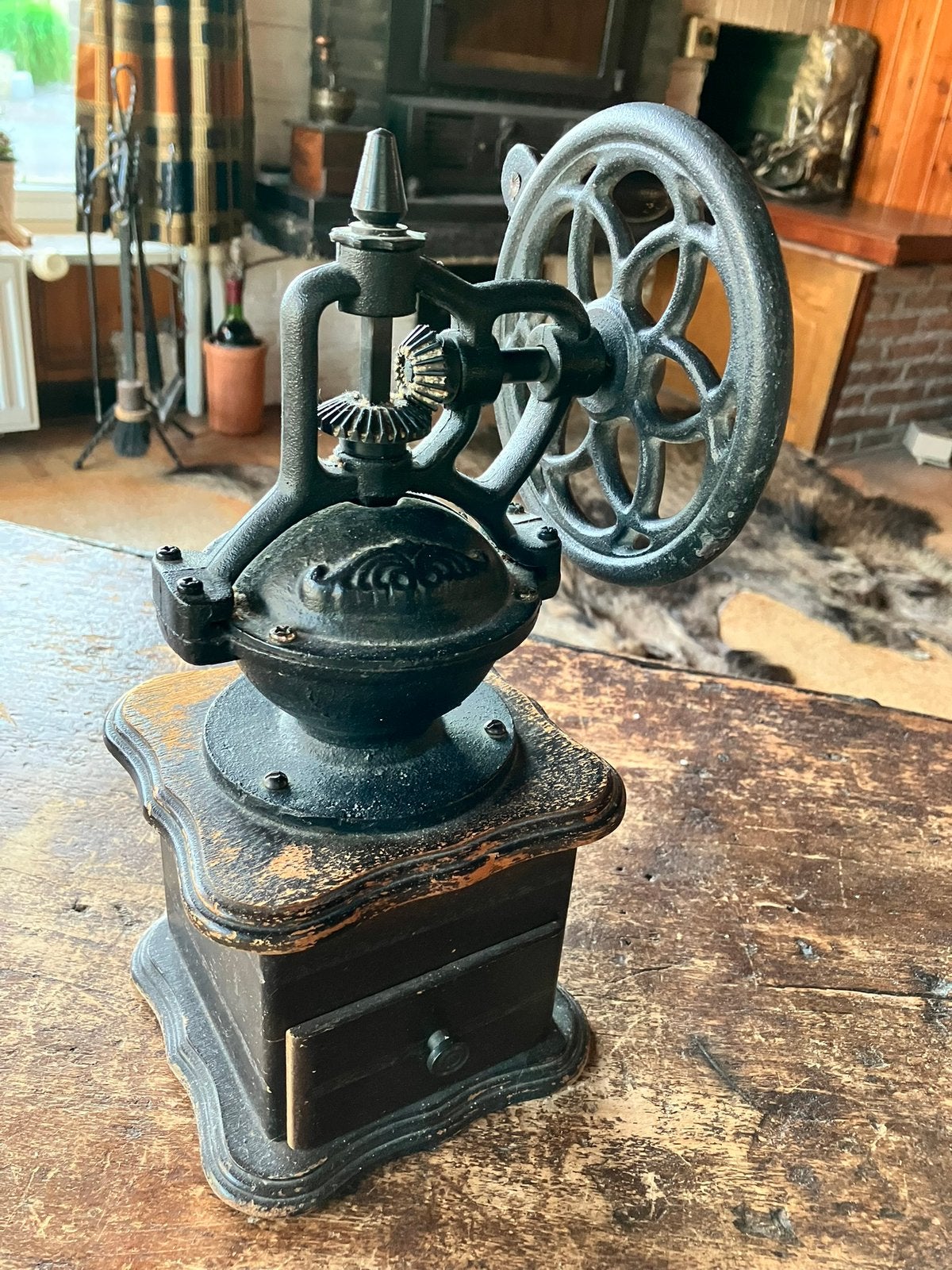 moulin à café en fonte et bois, Antiquités & Art, Enlèvement