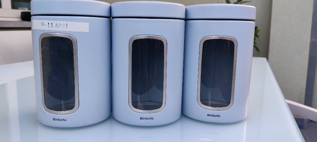 Brabantia voorraaddozen, Ophalen, Blauw, Zo goed als nieuw, Voorraadpot
