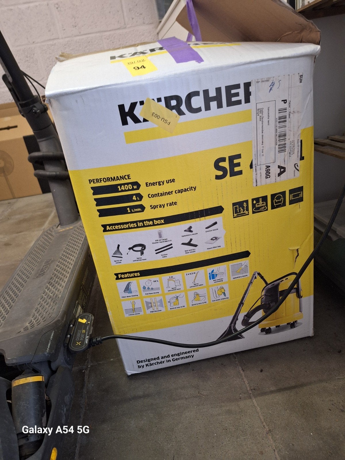 Karcher tapijtreiniger, Ophalen