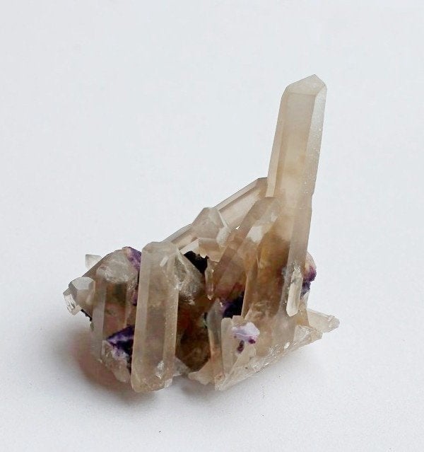 QUARTZ FUMÉ avec FLUORITE violette d'Erongo en NAMIBIE, Enlèvement ou Envoi