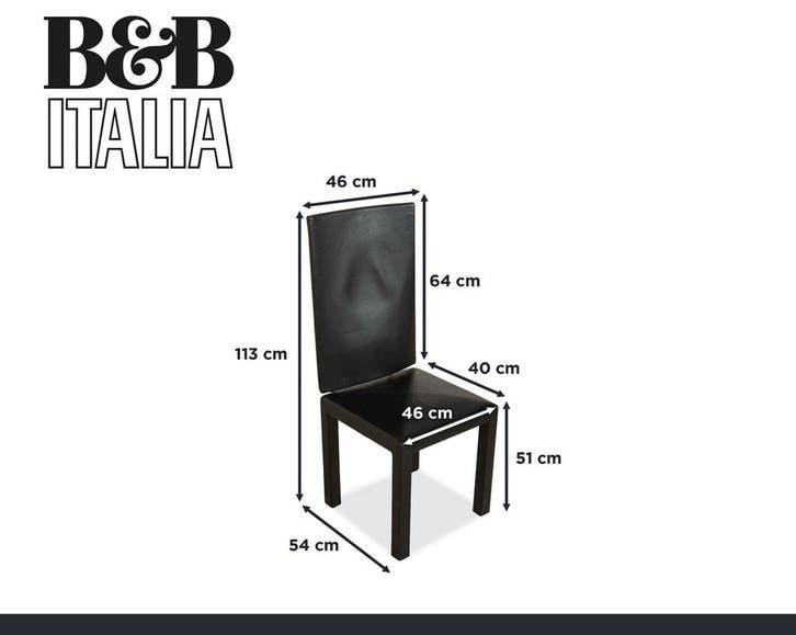 B&B Italia design stoel leder zwart, Ophalen, Gebruikt, Zwart, Leer