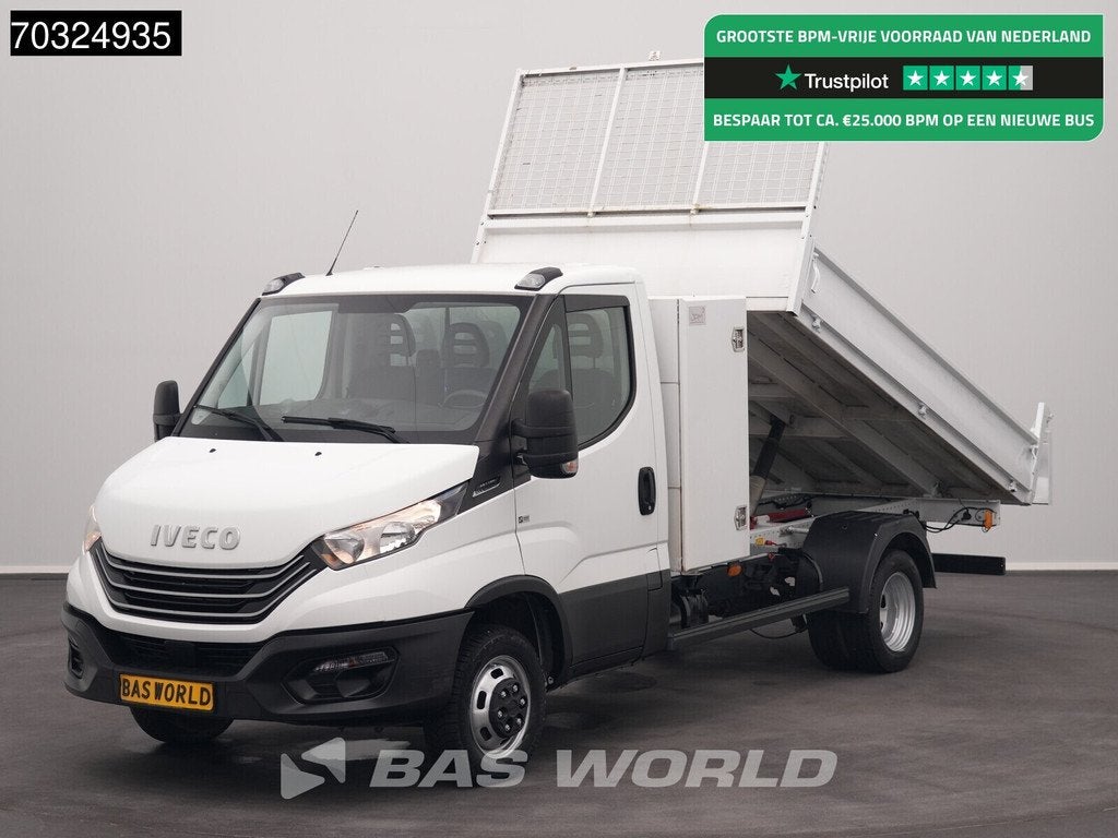 Iveco Daily 35C14 Automaat Kipper met Kist Dubbellucht Kippe, Auto's, Automaat, Stof, Gebruikt, Euro 6
