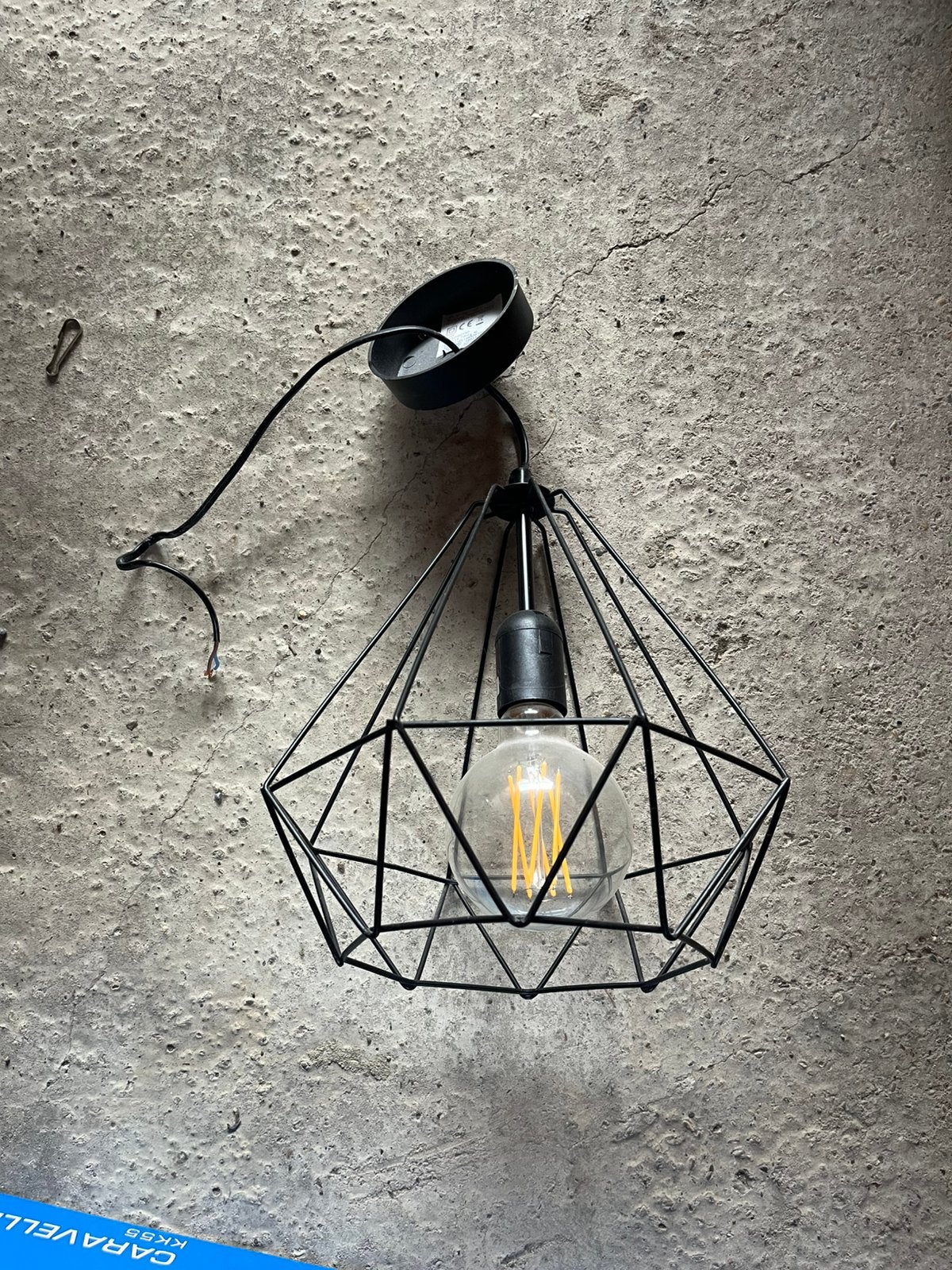 Ampoule, Suspension, Industriel, Noir, Comme neuf