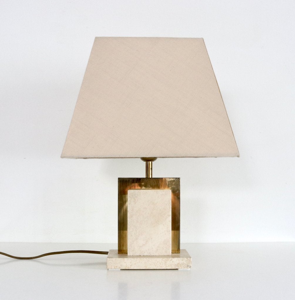 Vintage Camille Breesch Lamp - Hollywood Regency Travertin, Ophalen of Verzenden