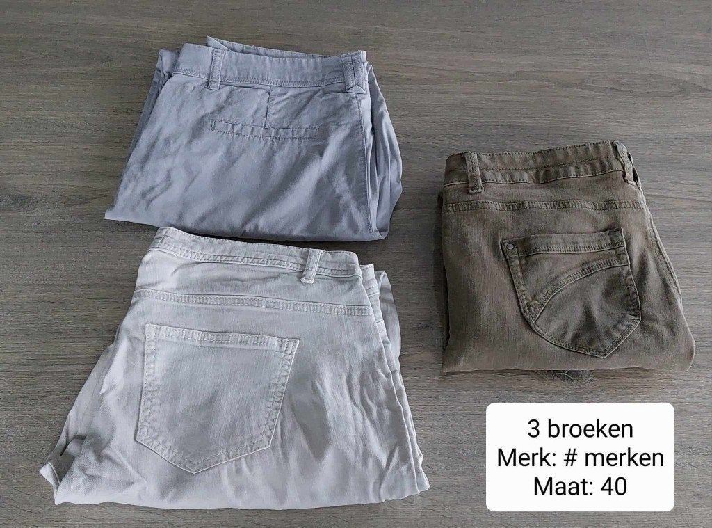 3 broeken dames: verschillende merken maat 40 (NIEUW), Kleding | Dames, CKS, Ophalen of Verzenden, Nieuw, Maat 38/40 (M)