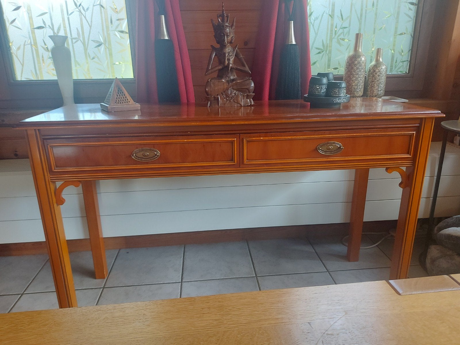 console of siertafel, Ophalen, Gebruikt, 100 tot 150 cm, Kersenhout