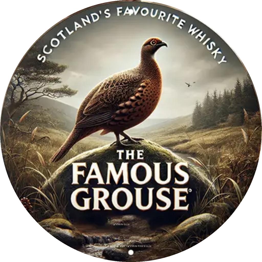 Panneau en métal 'The famous Grouse - vintage mancave', Enlèvement ou Envoi, Neuf, Panneau publicitaire