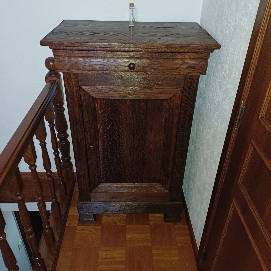 kast antiek retro met deur en lade eiken hout, Antiek en Kunst, Ophalen