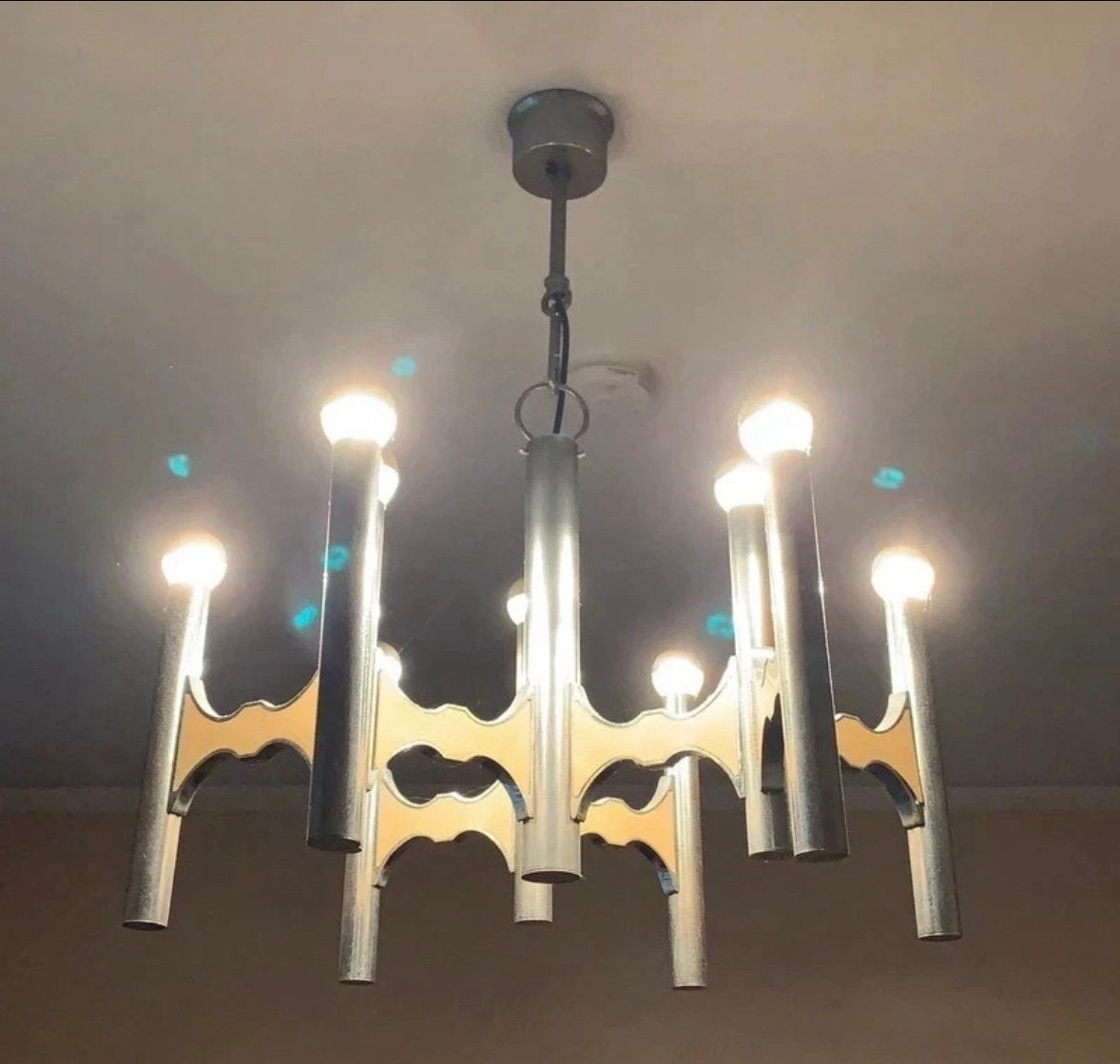 Lustre Vintage, Huis en Inrichting, Ophalen of Verzenden, Gebruikt, Metaal, E14 (klein)