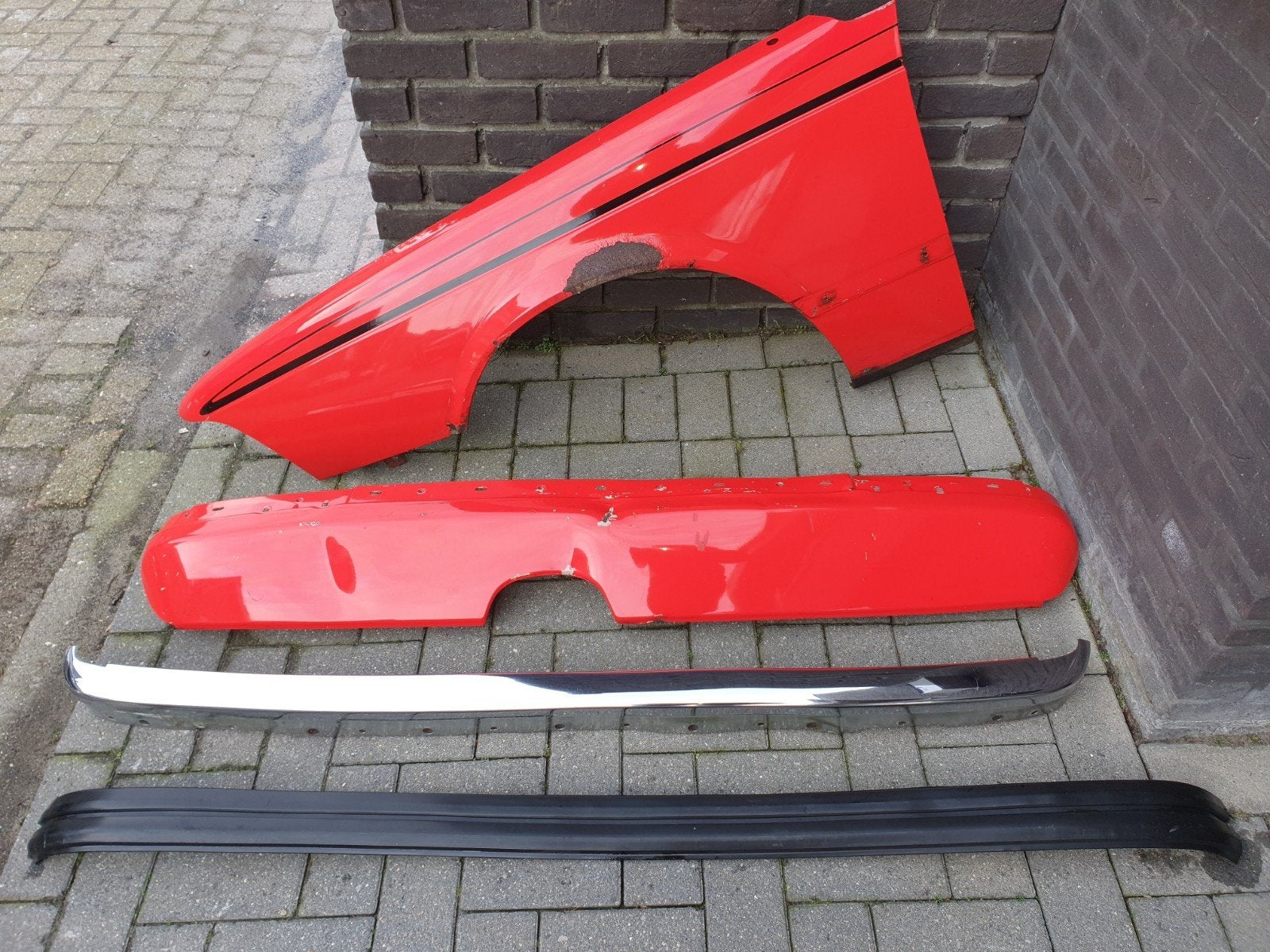 BMW E24 Spatbord en complete achterbumper originele lak, Ophalen, Links, BMW, Bumper