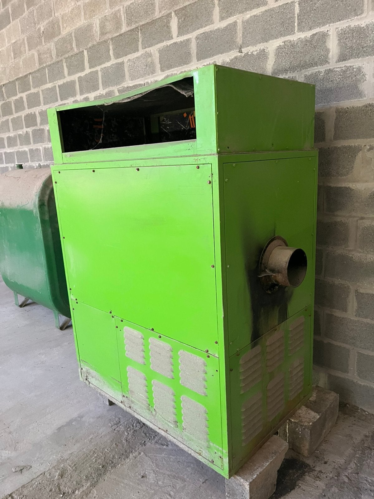 Chauffage par pulsion d’air avec bruleur mazout industriel, Enlèvement, Utilisé