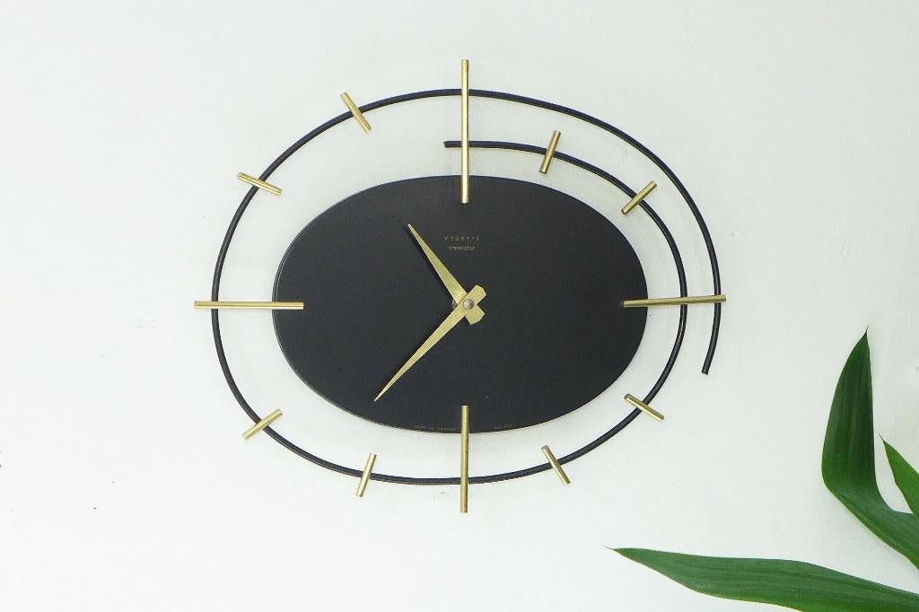 Zeldzame Klok Vedette Transistor Jaren 60 Atomic Vintage, Huis en Inrichting, Woonaccessoires | Klokken, Ophalen of Verzenden