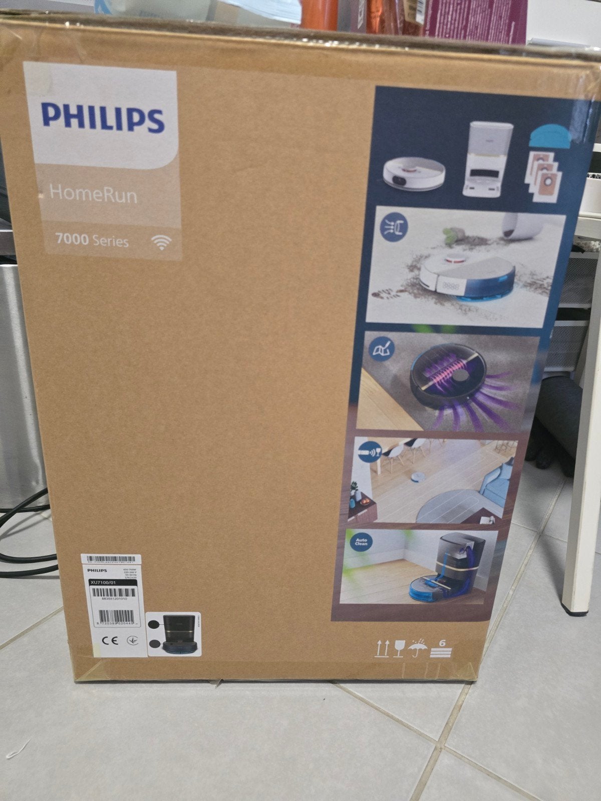HomeRun 7000 Series Aqua XU7100/01 Robotstofzuiger met dweil, Philips, Dweilfunctie, Robotstofzuiger, Ophalen