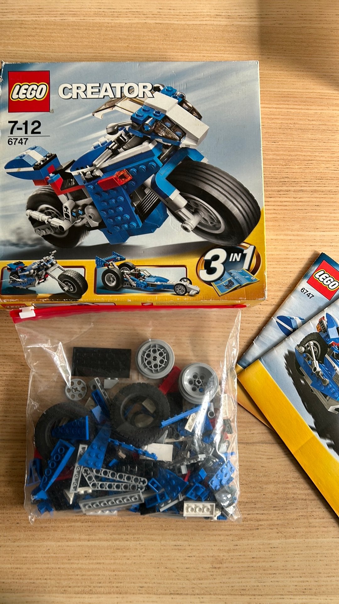 Lego Creator 6747, compleet, motorfiets, Lego, Ophalen of Verzenden, Zo goed als nieuw, Compleet